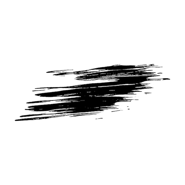 Vektor-Aquarell mit schwarzem Pinselstrich. Handgezeichnetes Designelement isoliert auf weißem Hintergrund