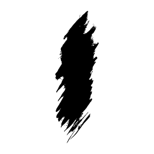 Vektor-Aquarell mit schwarzem Pinselstrich. Handgezeichnetes Designelement isoliert auf weißem Hintergrund