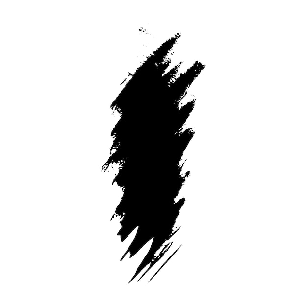 Vektor-Aquarell mit schwarzem Pinselstrich. Handgezeichnetes Designelement isoliert auf weißem Hintergrund