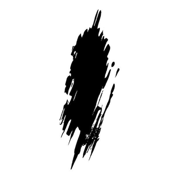 Vektor-Aquarell mit schwarzem Pinselstrich. Handgezeichnetes Designelement isoliert auf weißem Hintergrund