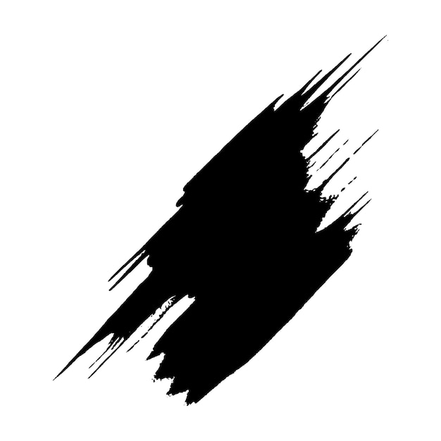 Vektor-Aquarell mit schwarzem Pinselstrich. Handgezeichnetes Designelement isoliert auf weißem Hintergrund