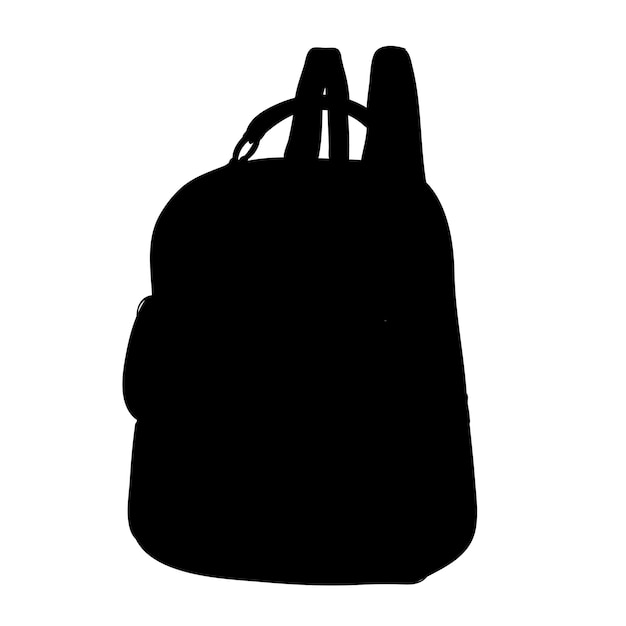 Vektor vektor auf weißem hintergrund schwarze silhouette rucksack