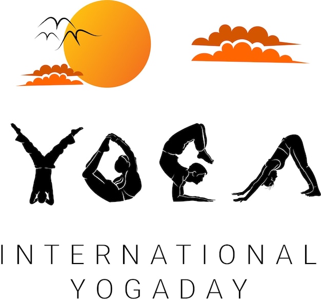 Vektor vektor-banner-design der vorlage im cartoon-stil zum internationalen yoga-tag