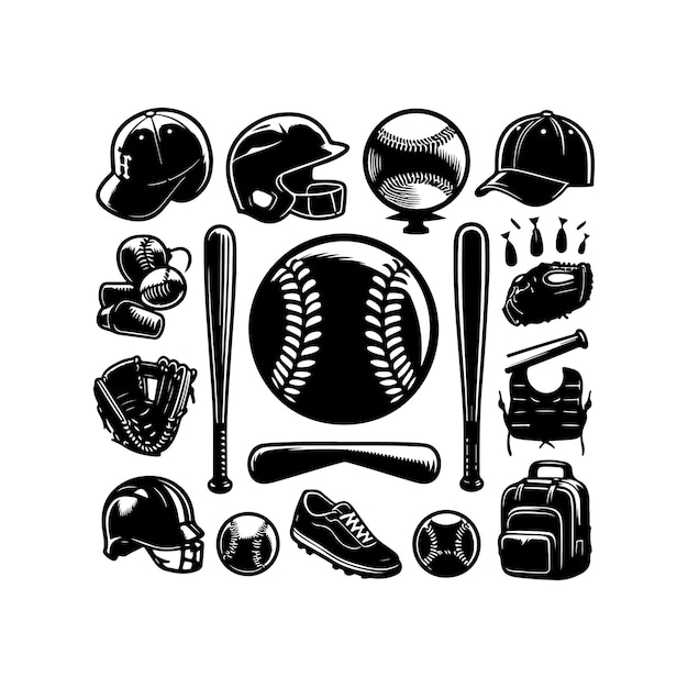 Vektor-baseballspieler-silhouette schwarz-weiß-vektor-illustration