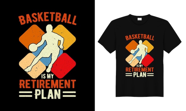 Vektor-Basketball-T-Shirt-Design mit typografischer Vintage