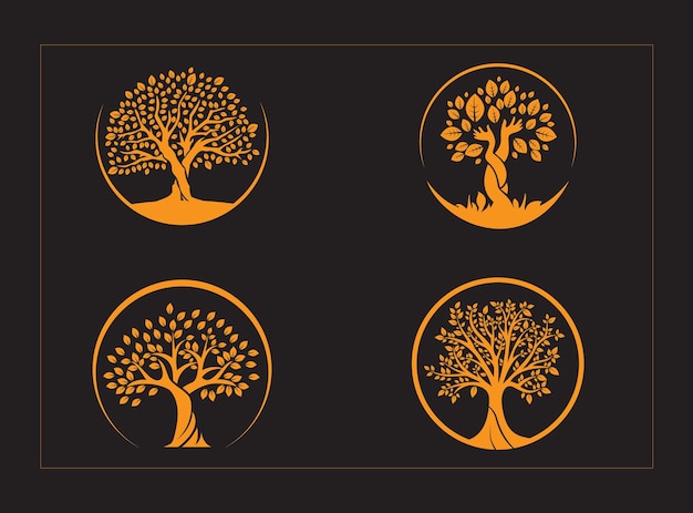 Vektor-baum-logo der life-logo-illustration mit logo-design-vorlage