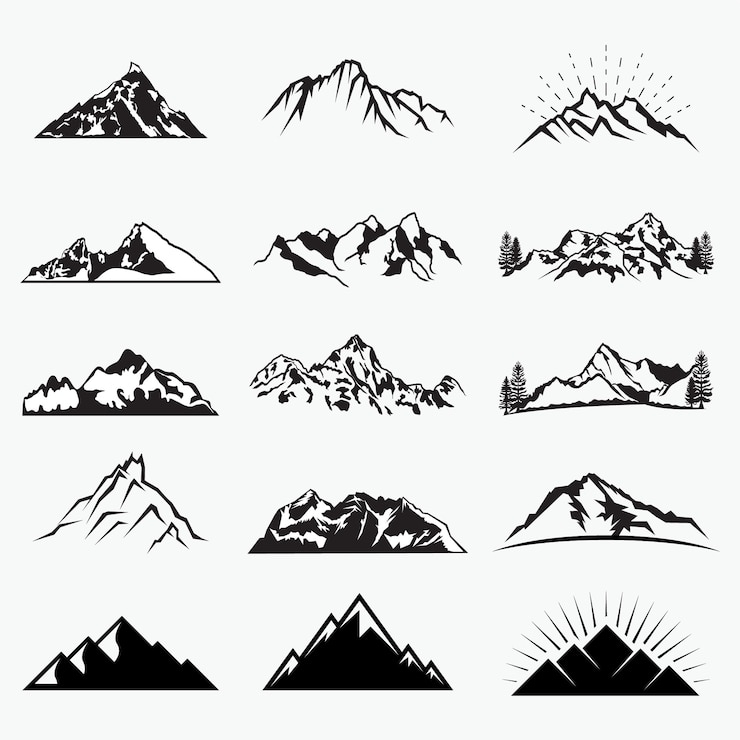 Vektor vektor-bergformen