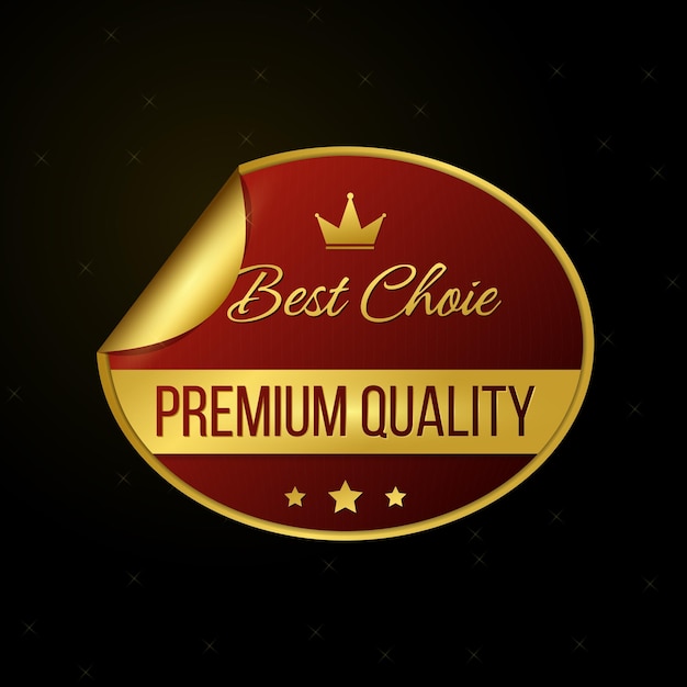 Vektor beste Wahl Premium-Qualität goldene rote und schwarze Hintergrund-Design