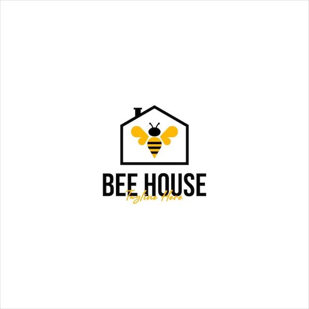 Vektor-Bienenhaus-Logo-Designkonzept-Illustrationsidee