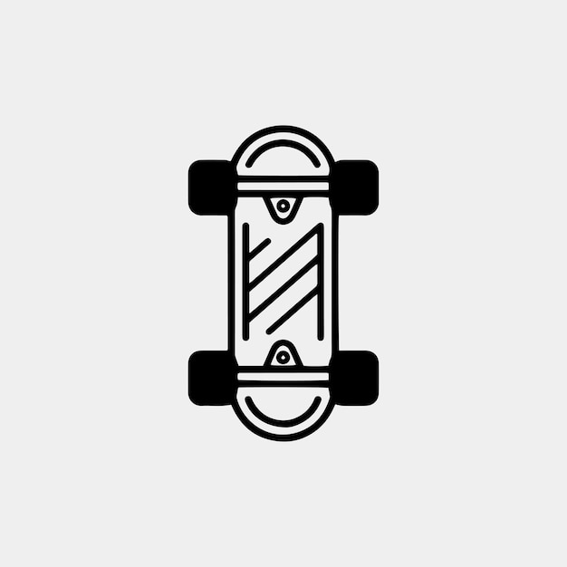 Vektor-Bildung eines Skateboards, das auf Weiß isoliert ist