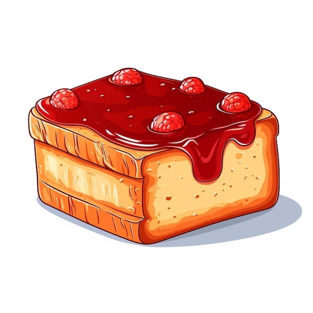 Vektor vektor brot illustration marmelade essen frühstück isolierter snack cartoon icon toast süßes set