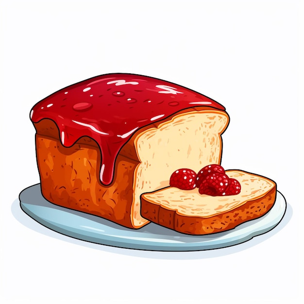 Vektor vektor brot illustration marmelade essen frühstück isolierter snack cartoon icon toast süßes set