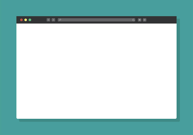 Vektor-browser-mockup leere webseite hintergrund für design