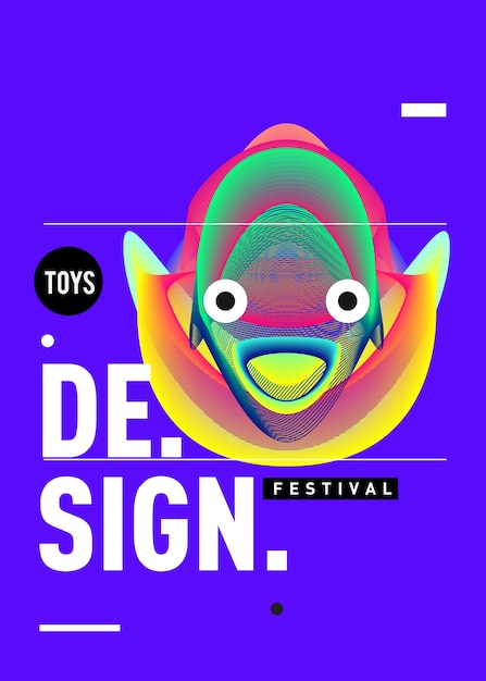 Vektor-bunte plakat-design-vorlage für spielzeug und hobbyfestival