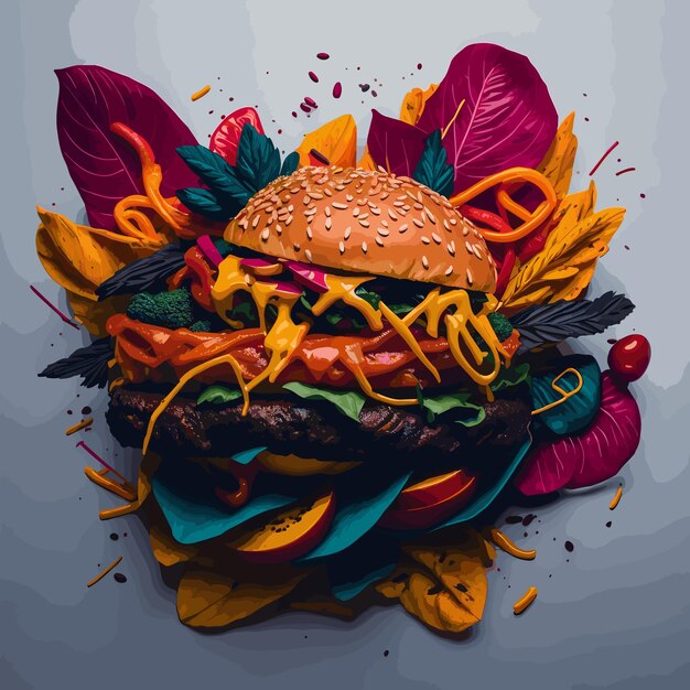 Vektor vektor-burger-illustration von ai-generation