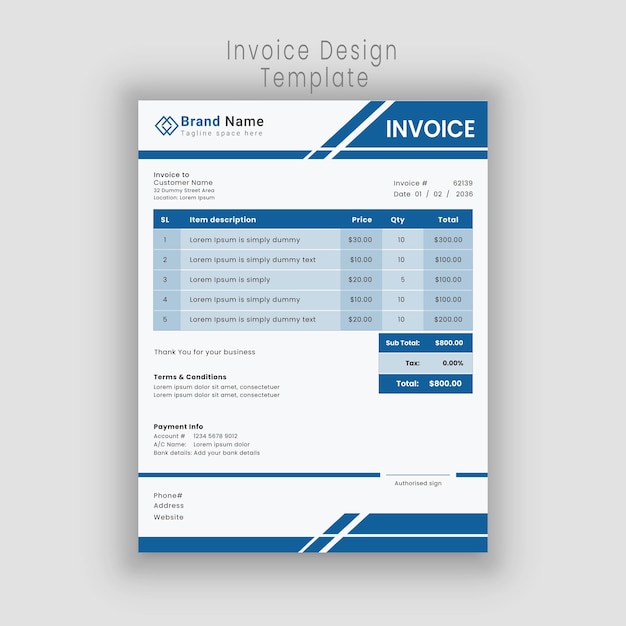 Vektor-Business-Rechnungs-Design-Vorlage