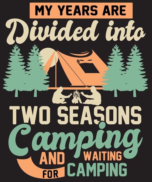 Vektor vektor-camping-t-shirt-design