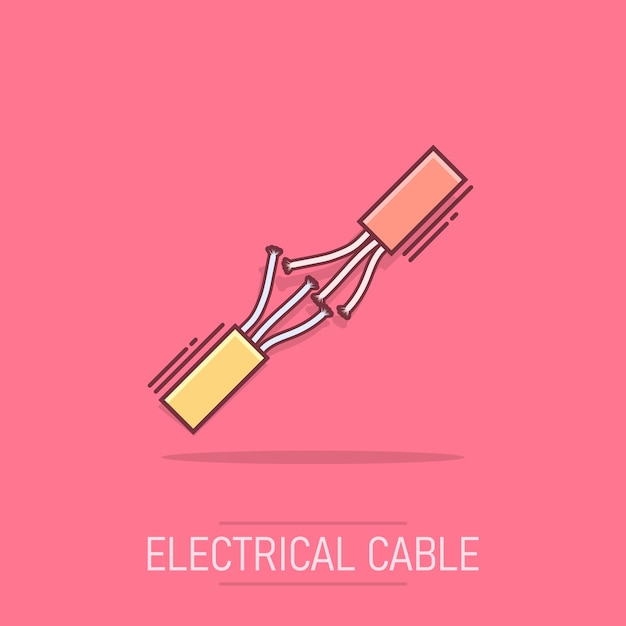 Vektor-cartoon-symbol für elektrische steckdosen im comic-stil illustration für steckdosen-symbole piktogramm für elektrische kabelgeschäfte
