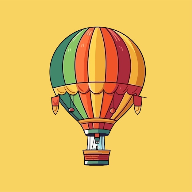 Vektor-cartoon-symbol-illustration eines heißluftballons mit flachem design für den lufttransport