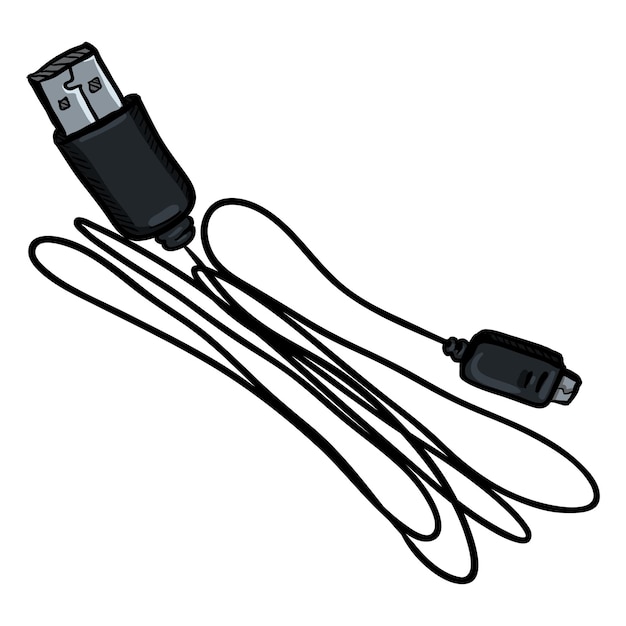 Vektor-cartoon-usb-kabel für mobiltelefone