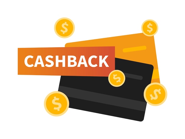 Vektor vektor-cashback-etikett mit debitkarten business-cashback-symbol geldrückgabe aus einkäufen modernes cashback-banner