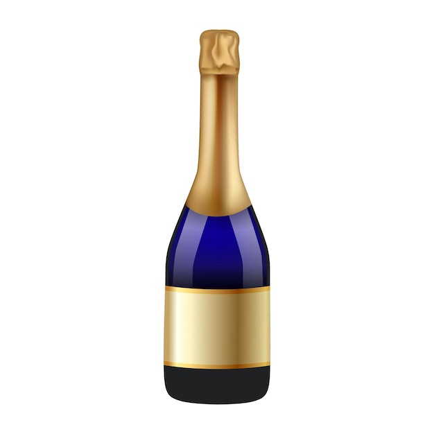 Vektor Champagnerflasche isoliert auf Weiß