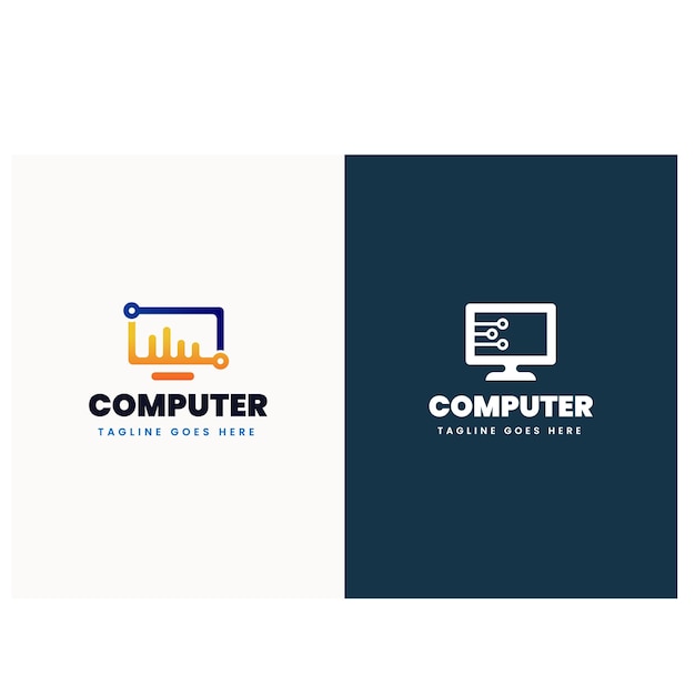 Vektor-Computer- und Laptop-Reparatur-Logo-Vorlage-Ikonen-Illustration