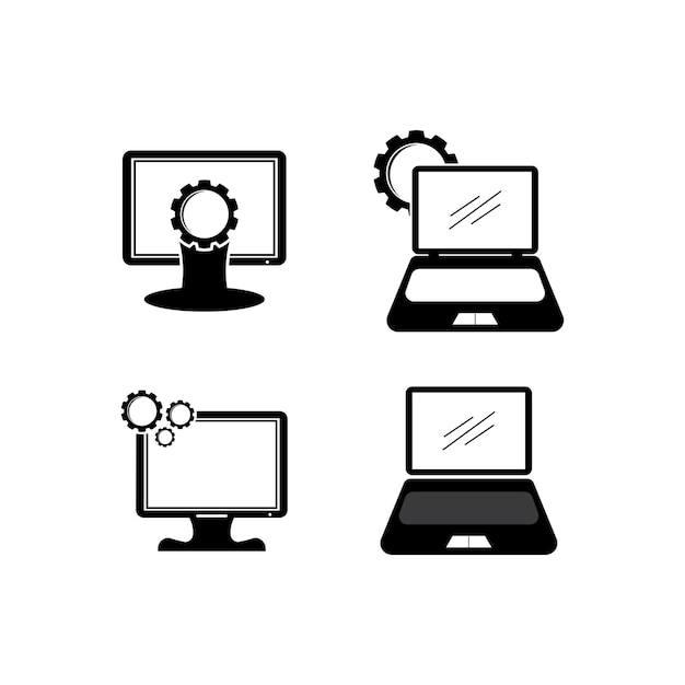 Vektor vektor computer und laptop reparatur logo vorlage symbol illustration design