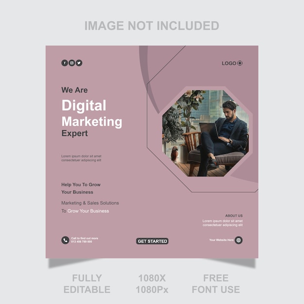 Vektor-Corporate-Digital-Marketing-Agentur Social-Media-Beitrag und Banner-Vorlage