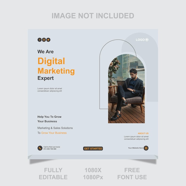 Vektor-Corporate-Digital-Marketing-Agentur Social-Media-Beitrag und Banner-Vorlage
