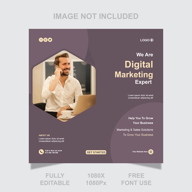 Vektor-Corporate-Digital-Marketing-Agentur Social-Media-Beitrag und Banner-Vorlage