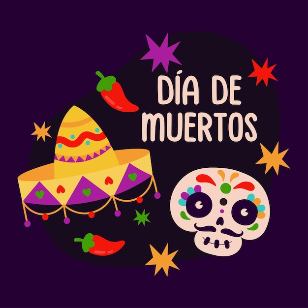 Vektor vektor-dead-day-sticer-dia-de-muertos-illustration