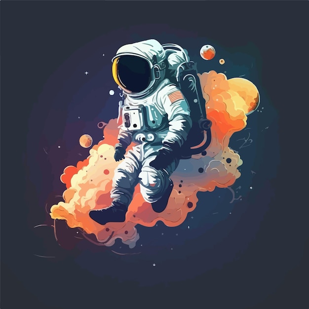 Vektor der Affen-Astronauten-Illustrationsvektor