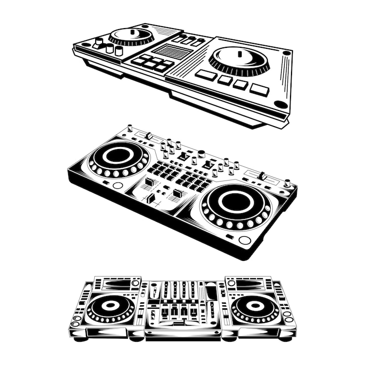 Vektor vektor der dj-konsole