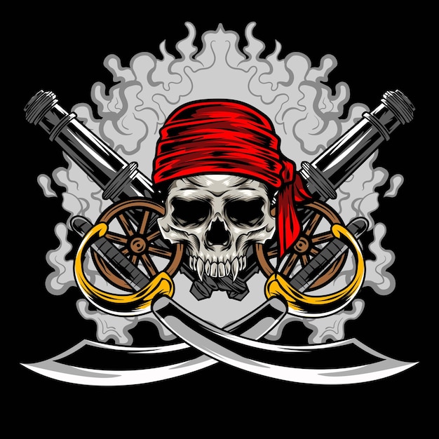 Vektor der piraten-totenkopf-logo-illustration