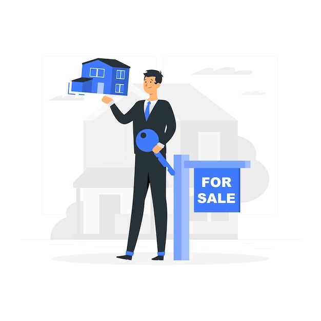 Vektor der Realtor-Flat-Illustrationen