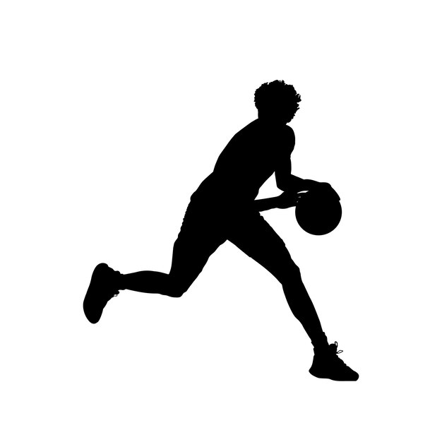 Vektor vektor der silhouette eines basketballspielers