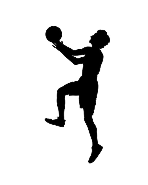 Vektor der silhouette eines basketballspielers