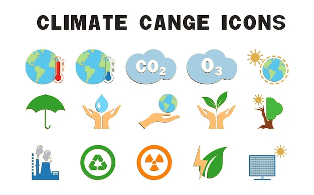 Vektor der Symbole des Klimawandels