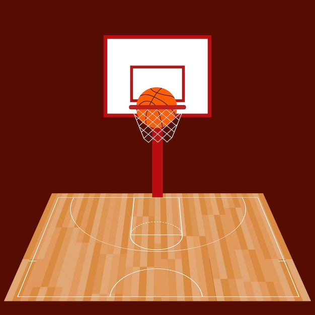 Vektor der Vorderseite des Basketballplatzes