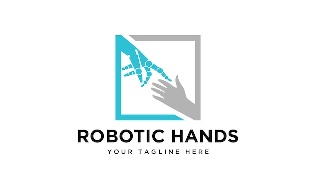 Vektor des roboterhänden-logos