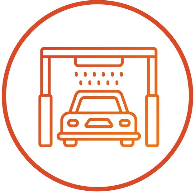 Vektor-Design Automatisierte Autowasch-Ikonen-Stil