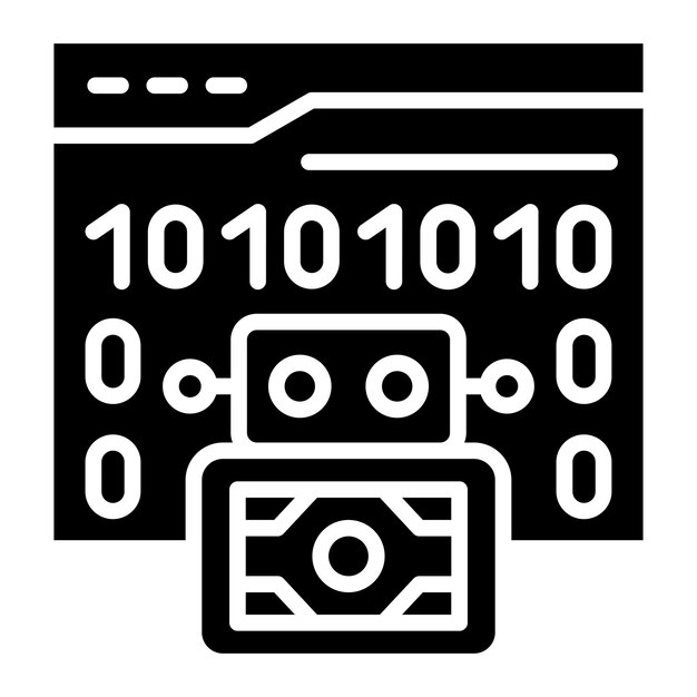 Vektor-Design-Binärcode-Ikonen-Stil