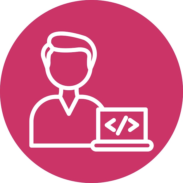 Vektor-Design-Coder-Mann-Ikonen-Stil