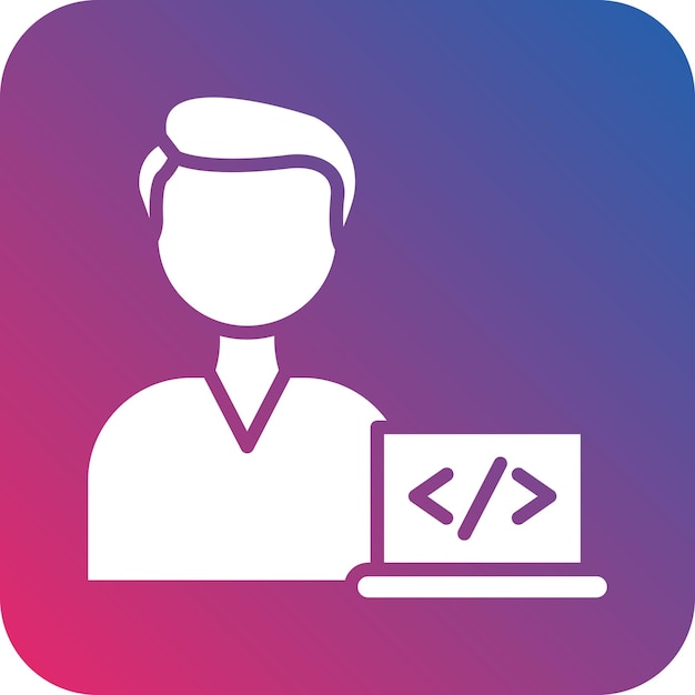 Vektor-Design-Coder-Mann-Ikonen-Stil