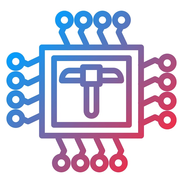 Vektor-Design CPU-Mining-Ikonen-Stil