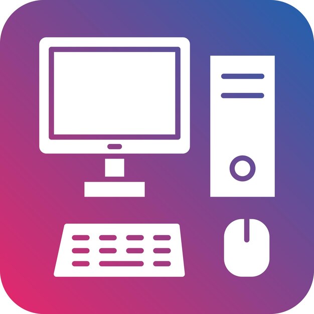 Vektor-Design Desktop-Computer-Ikonen-Stil