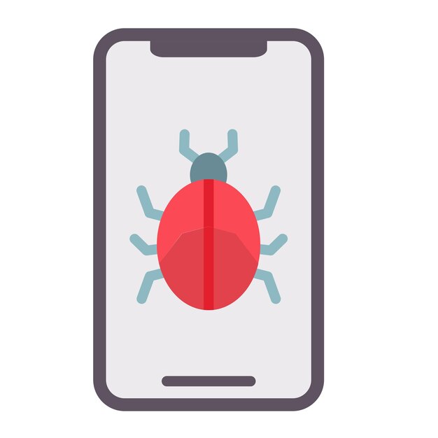 Vektor-Design für das Telefon-Virus-Ikonen-Stil