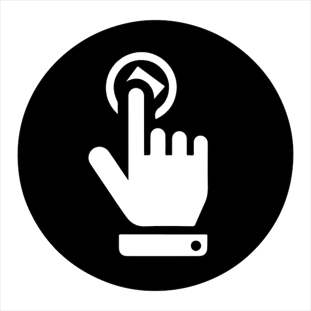 Vektor-Design Handklick-Ikonen-Stil auf weißem Hintergrund