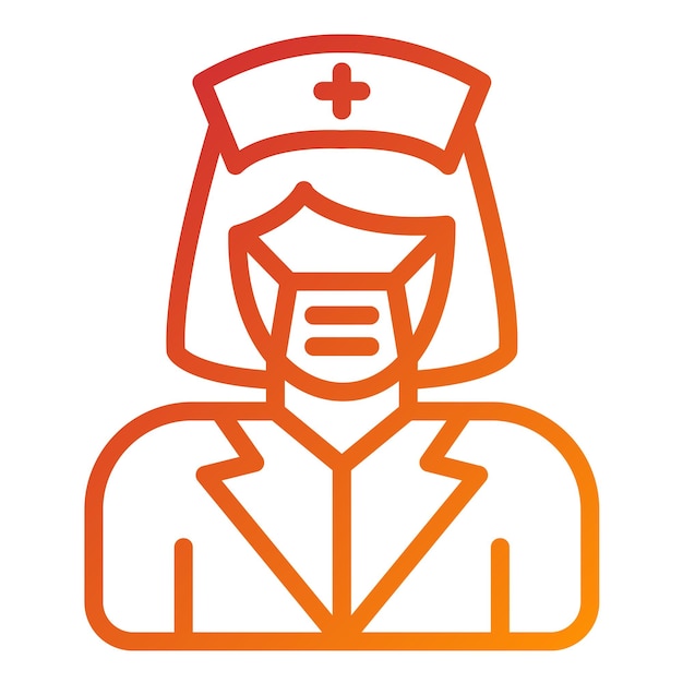 Vektor vektor-design krankenschwester mit masken-ikonen-stil